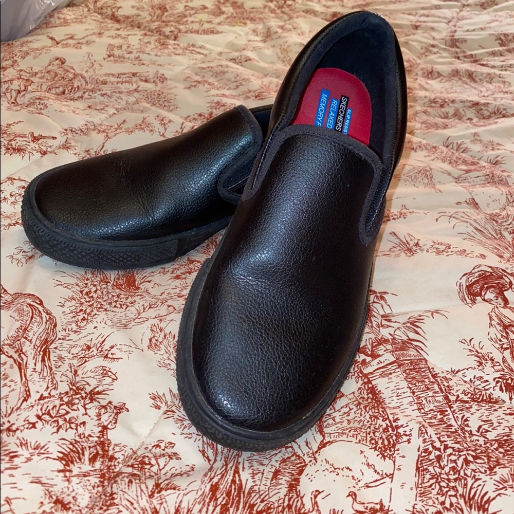 Sketchers Non-slip slip on work shoes